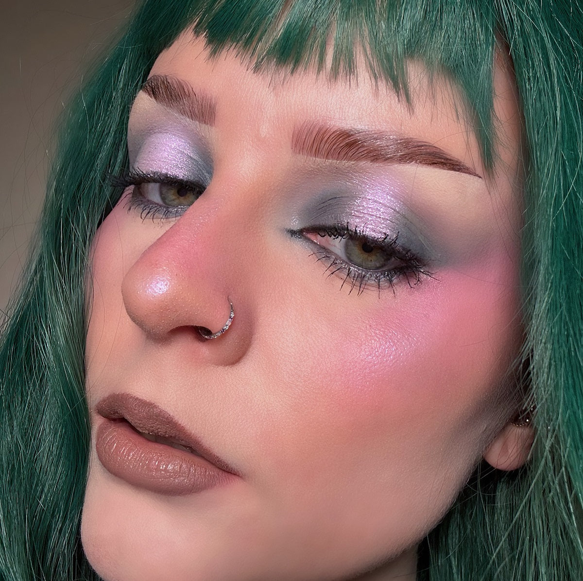 20G Alternating Opal and CZ Nose Hoop