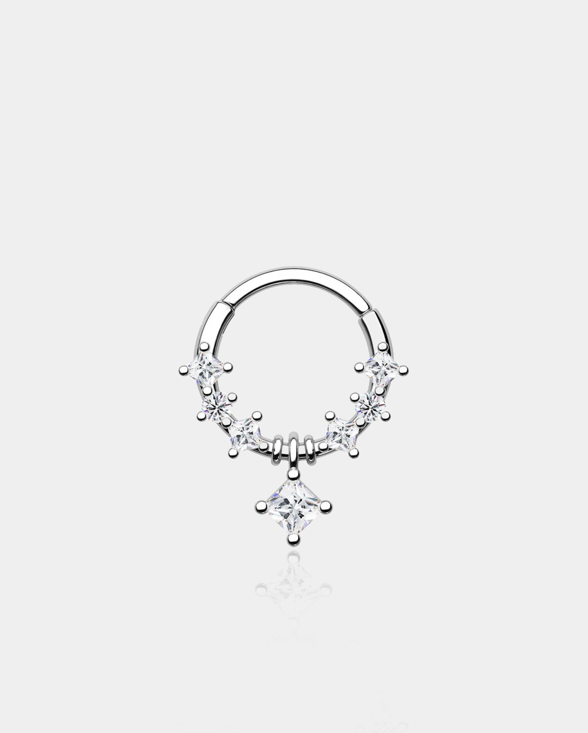 Colorful Square CZ Segment Septum Ring