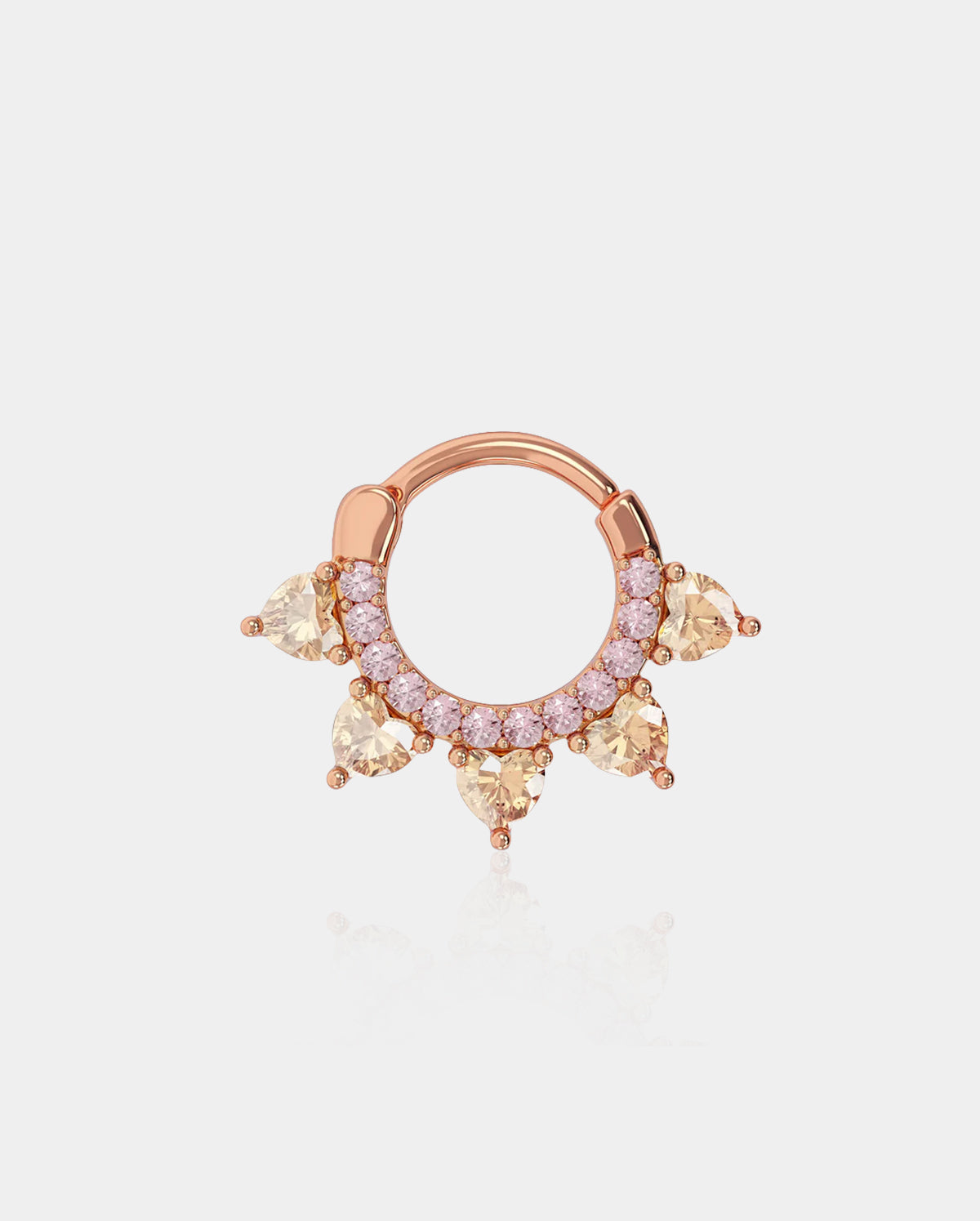 CZ Heart Septum Daith Ring
