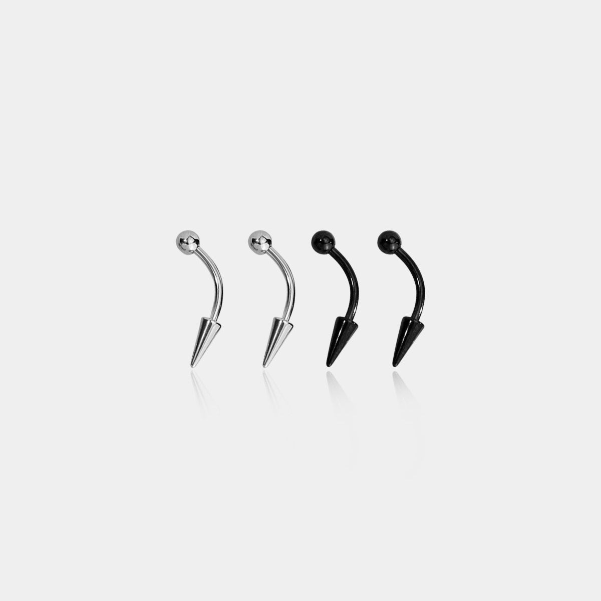 316L Spike Curved Barbell - Eyebrow, Rook, Anti-Tragus, Daith - 16G