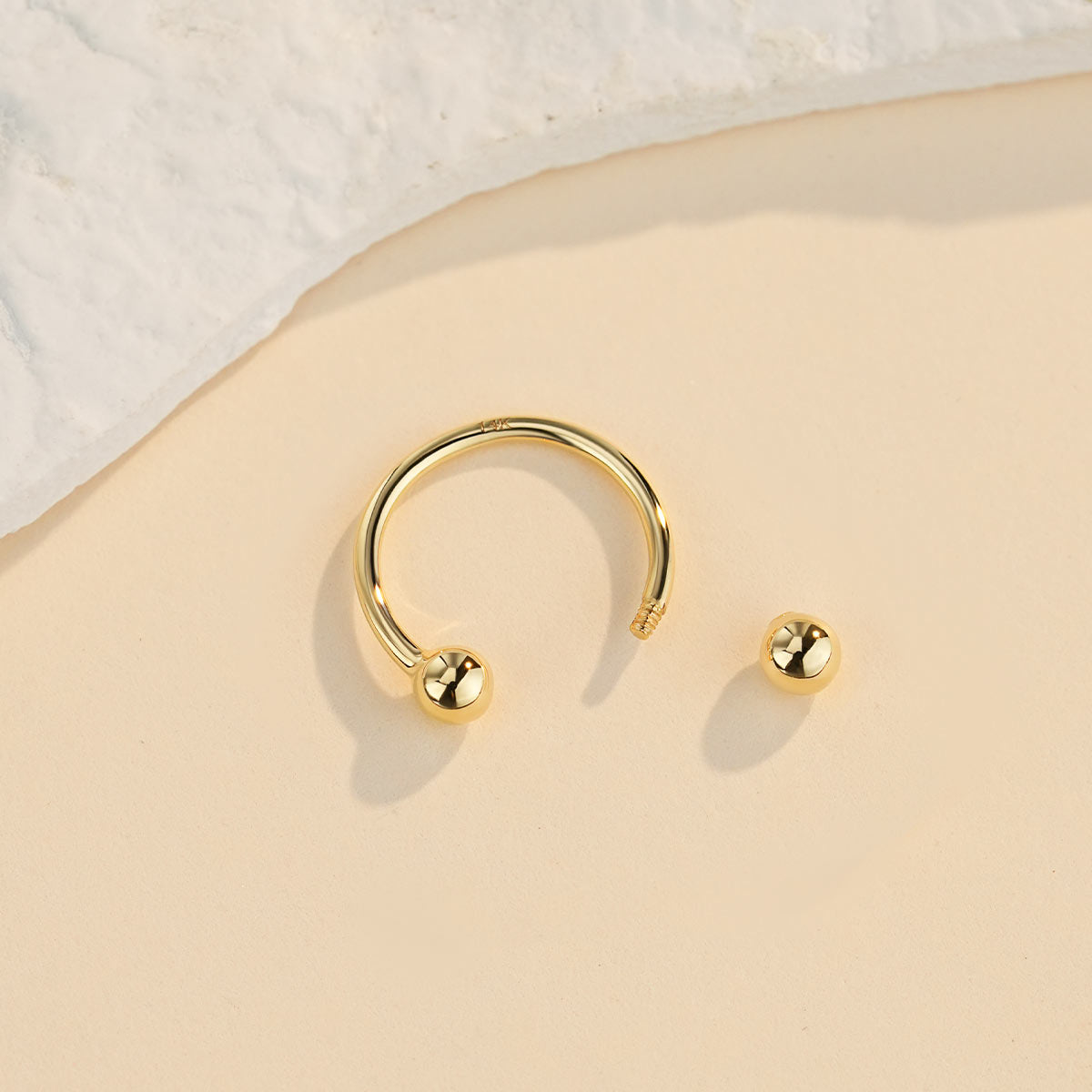 14k gold horseshoe septum ring