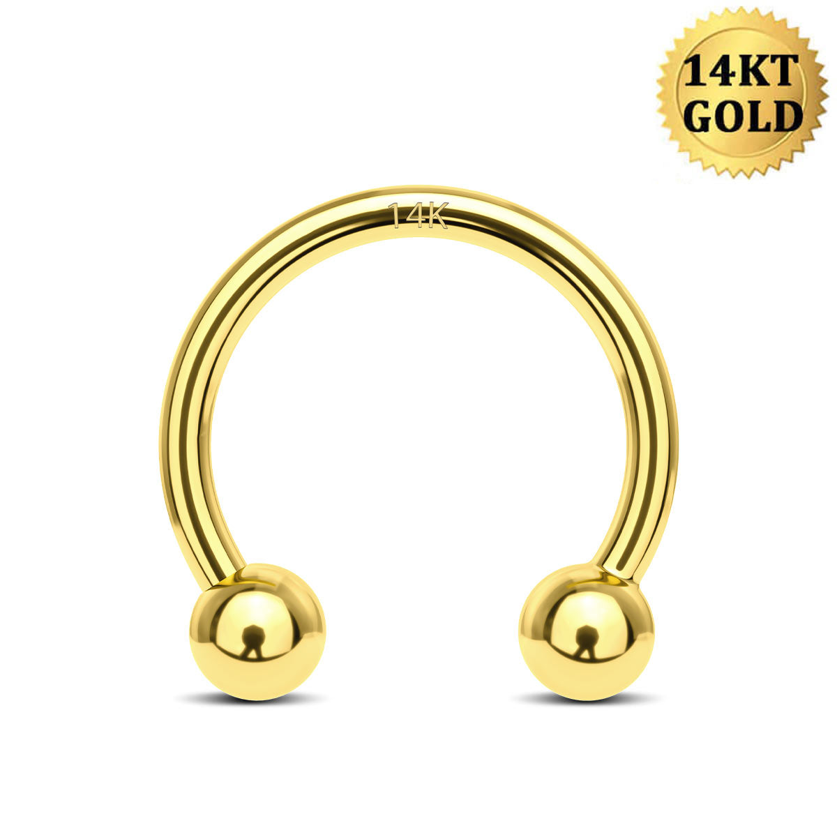 14k gold horseshoe septum ring