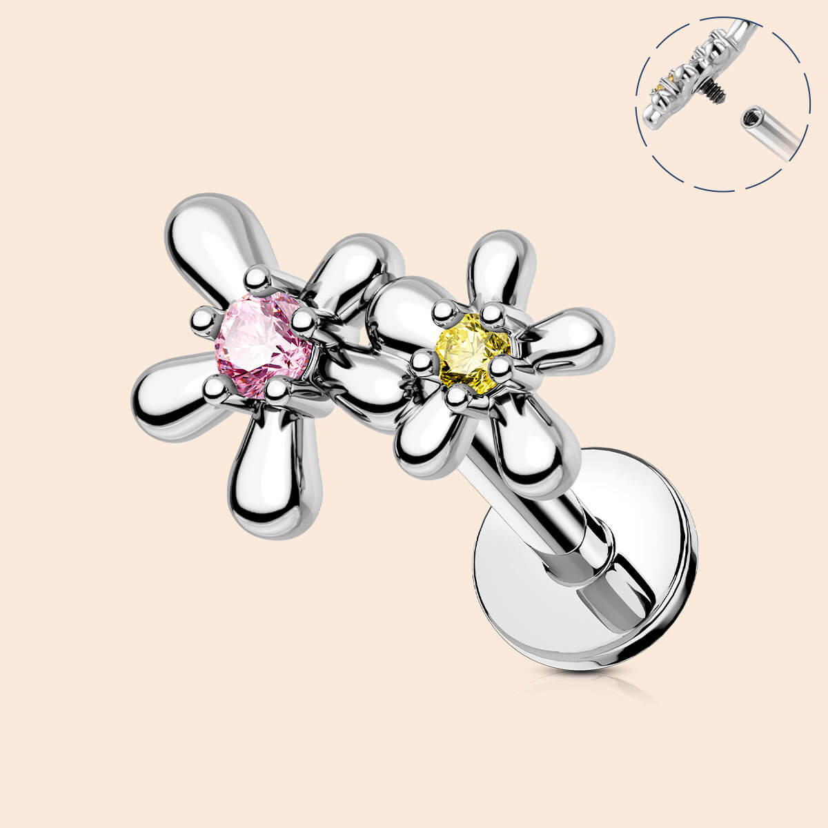flower helix earring stud