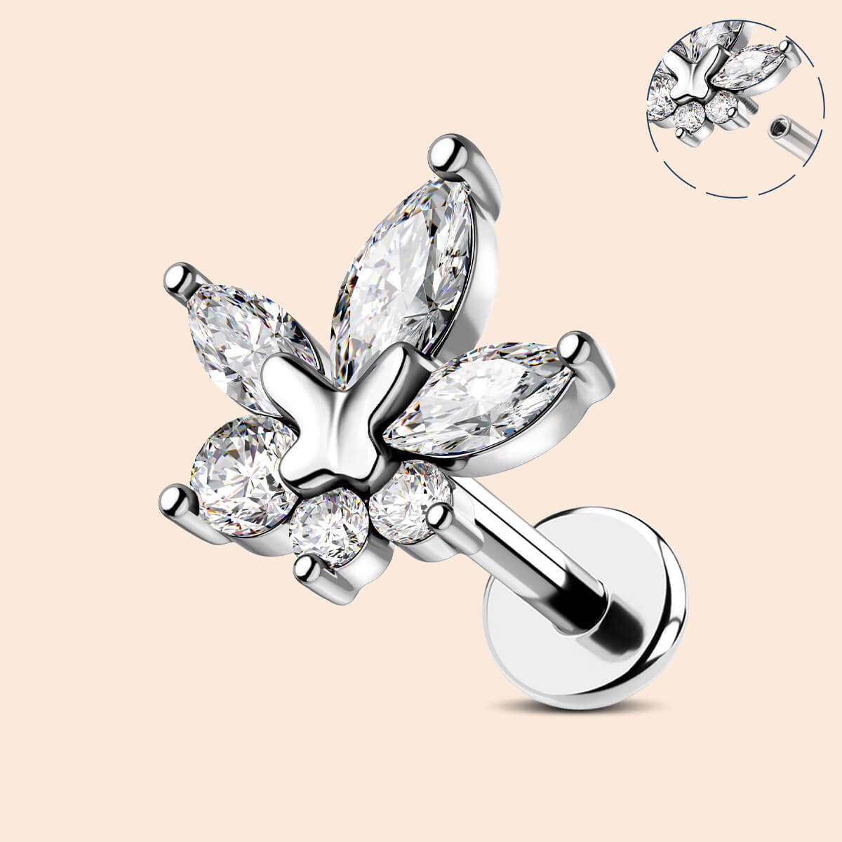 butterfly cartilage earring