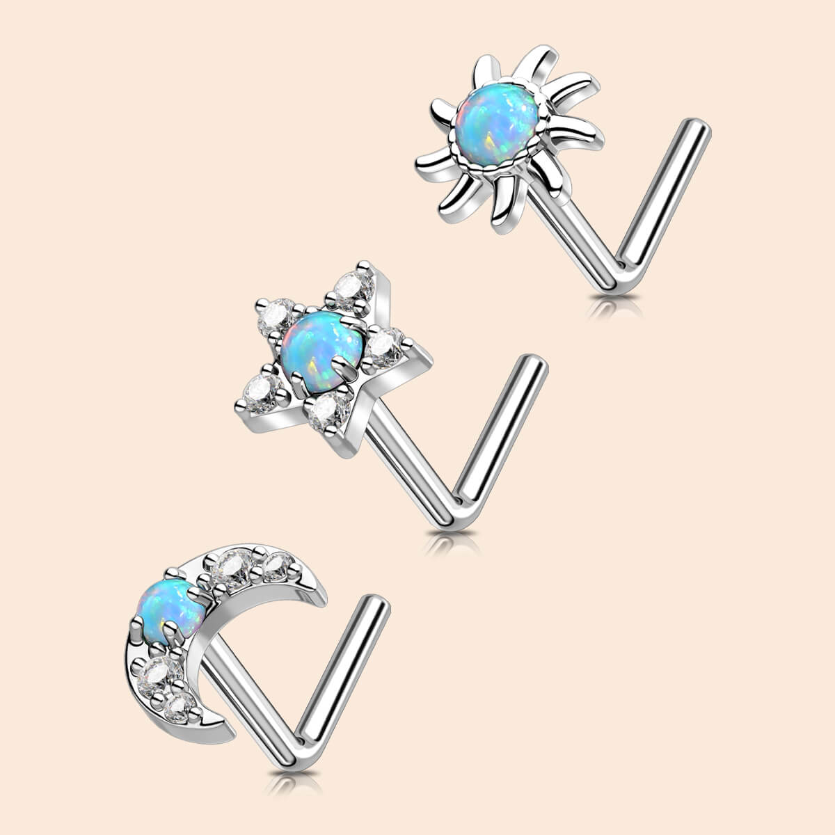 oufer turquoise nose studs