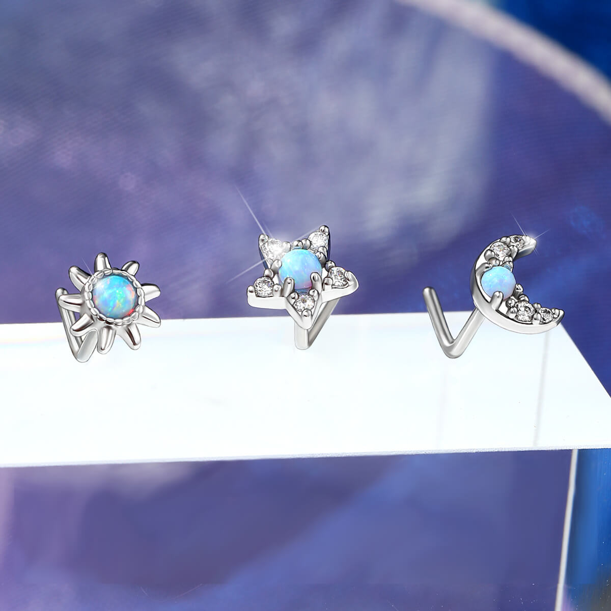 sun turquoise nose studs