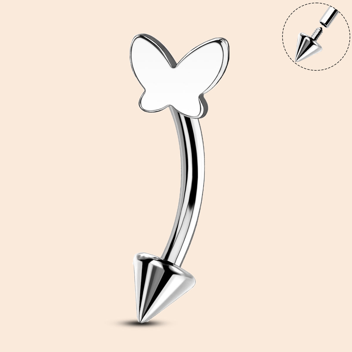 oufer butterfly eyebrow ring