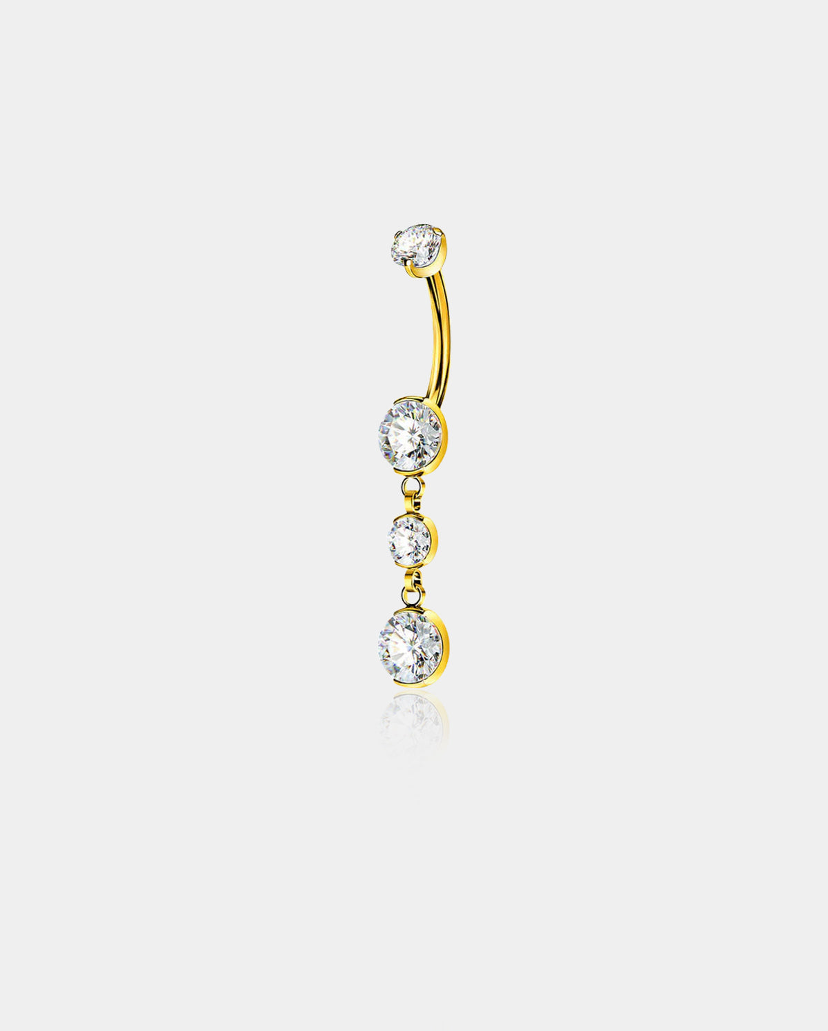 CZ Dangle Titanium Belly Ring