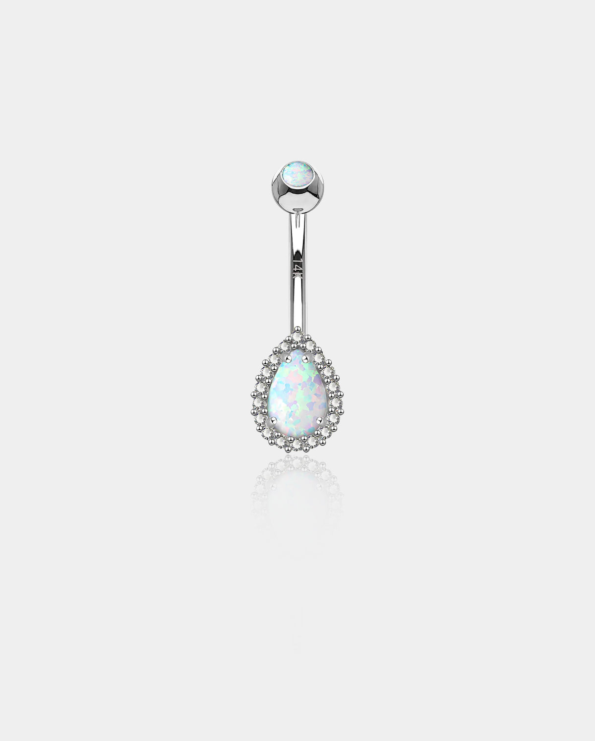 white gold belly ring - OUFER BODY JEWELRY