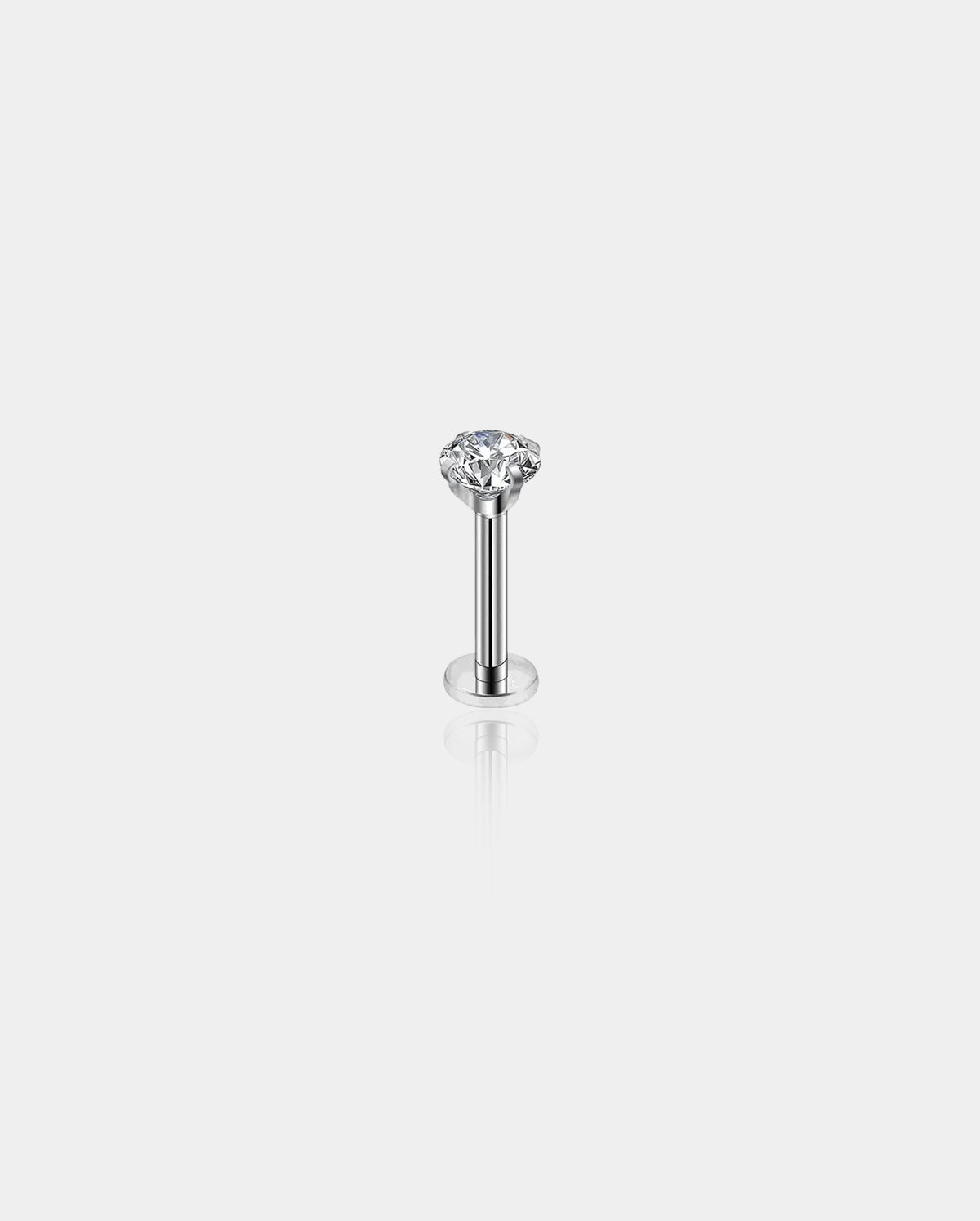CZ Internally Threaded Titanium Labret Stud