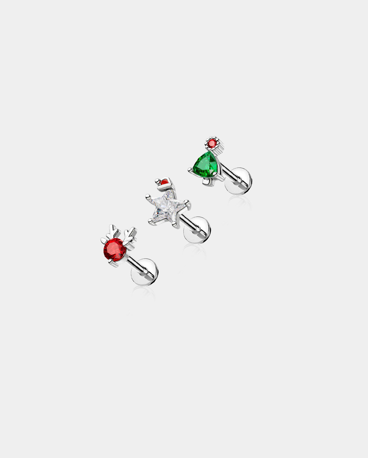 christmas cartilage earrings