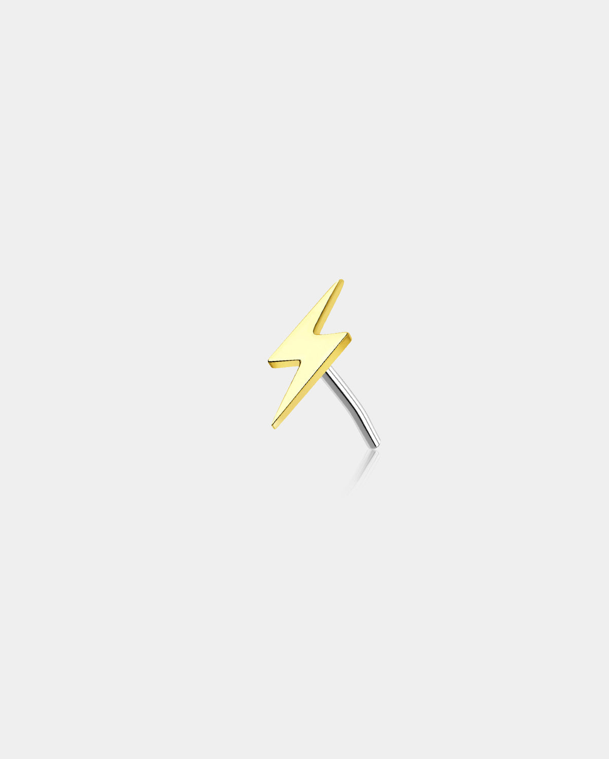 14k gold lightning bolt nose stud