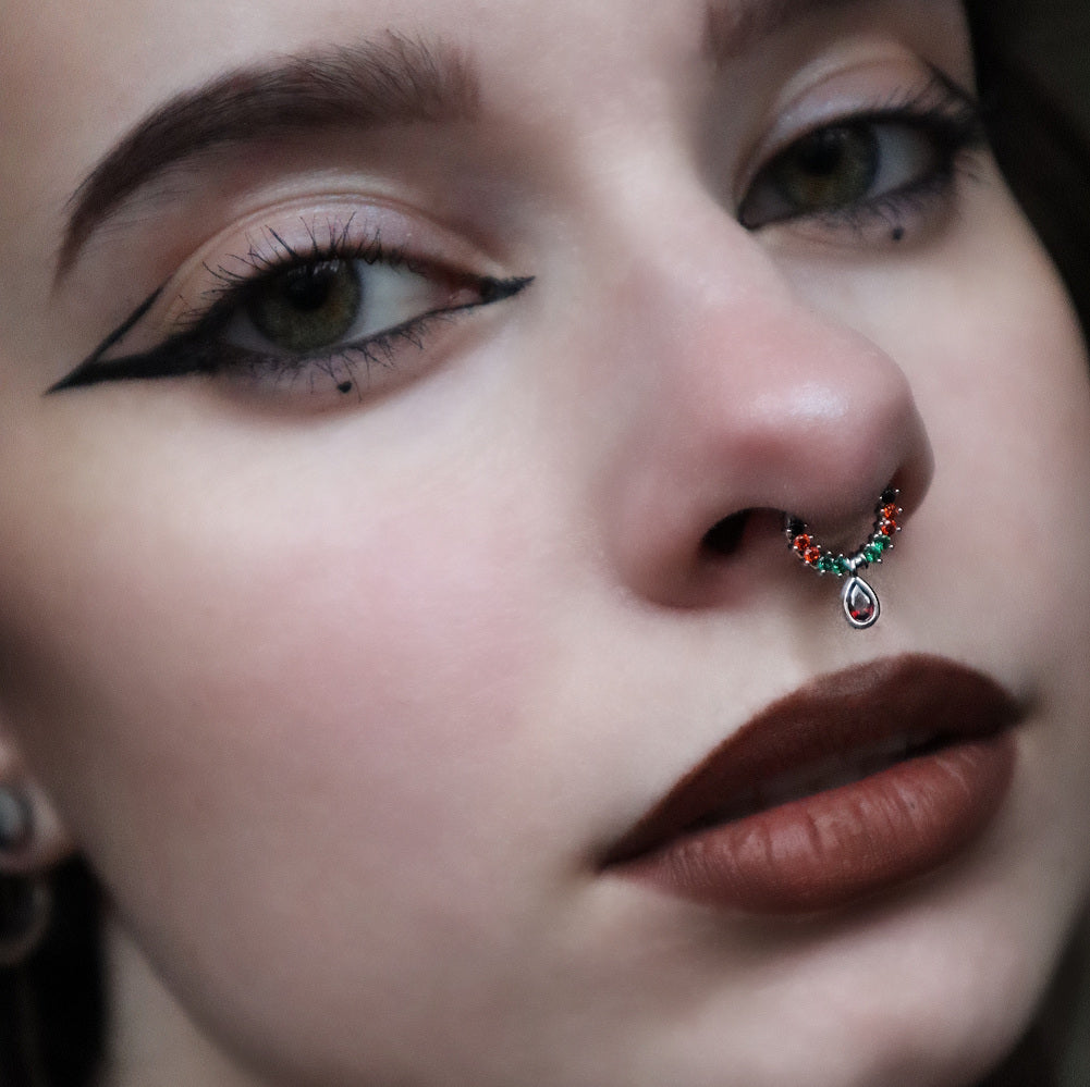 Mysterious Gem Hinged Segment Septum Ring
