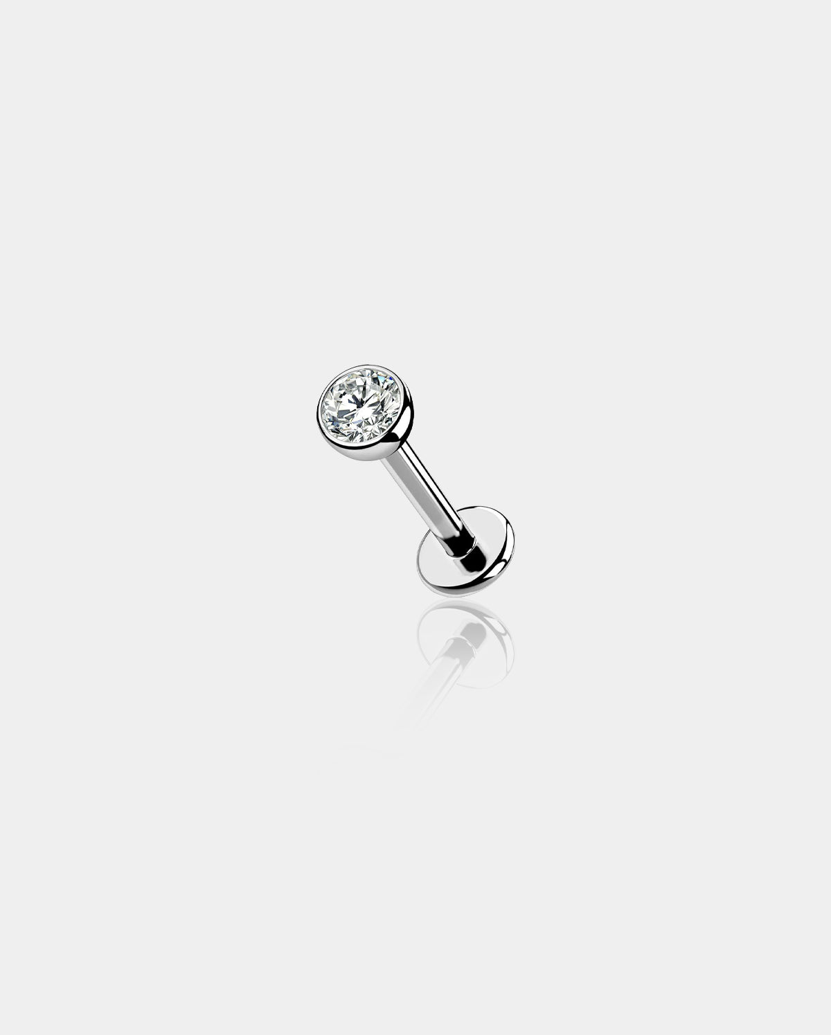 CZ Internally Threaded Titanium Labret Stud