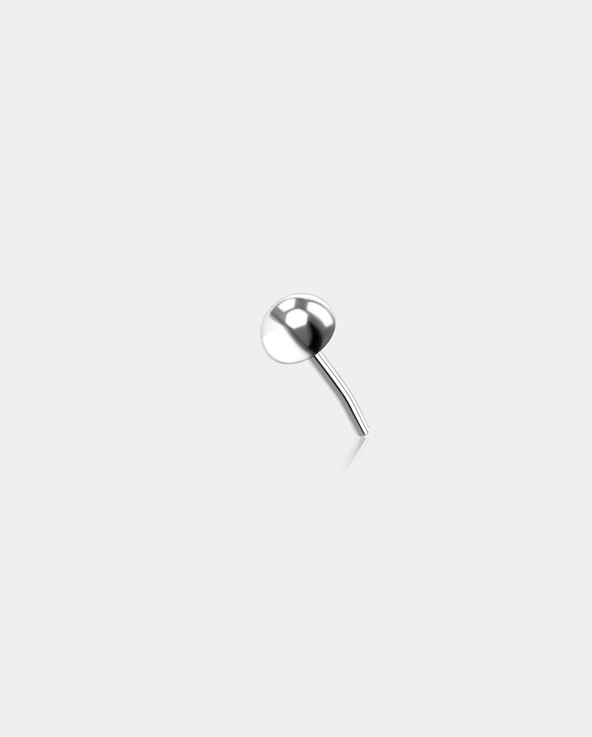 14K White Gold Half Ball Threadless Cartilage Stud