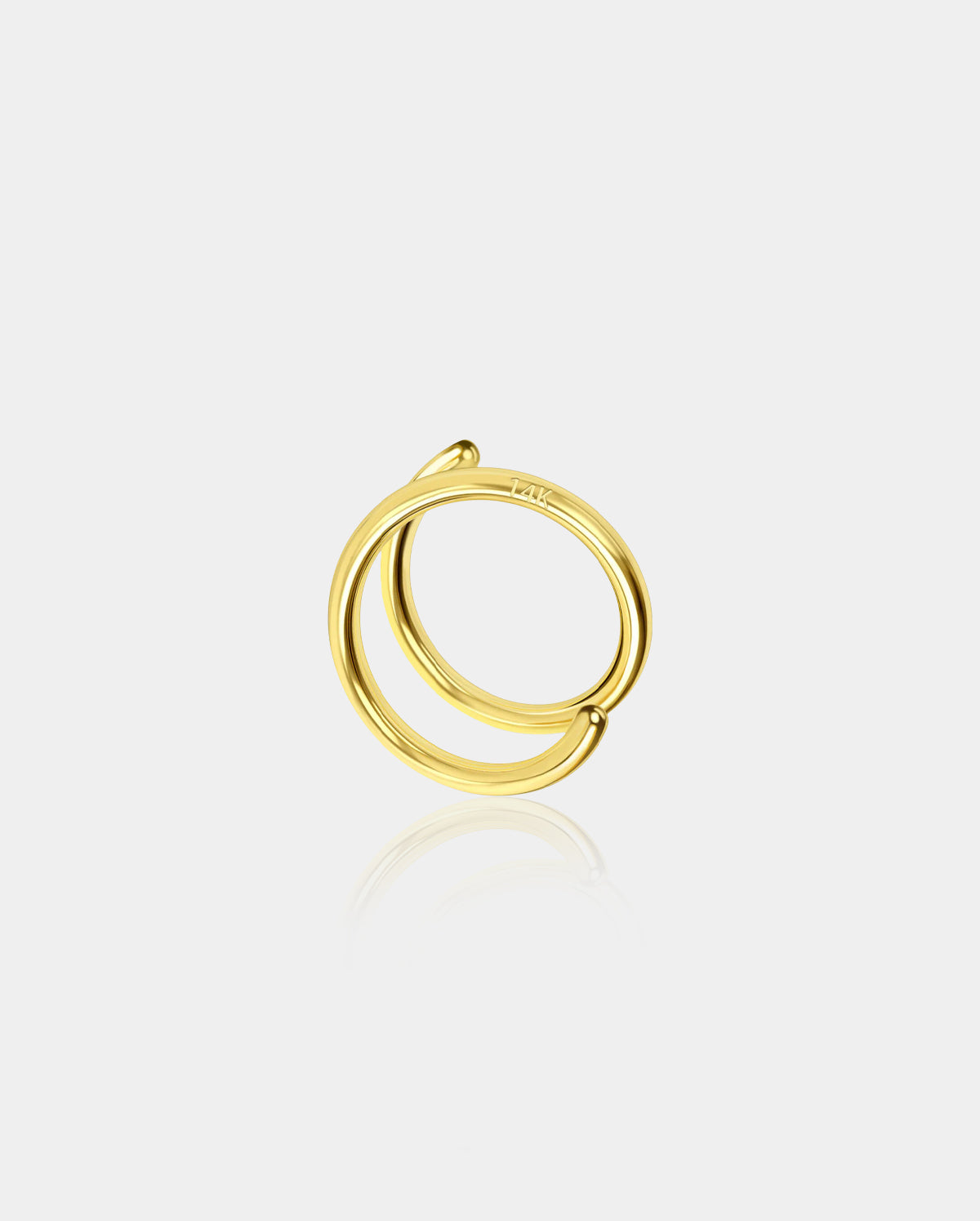 18G 14K Gold Double Hoop Segment Nose Ring