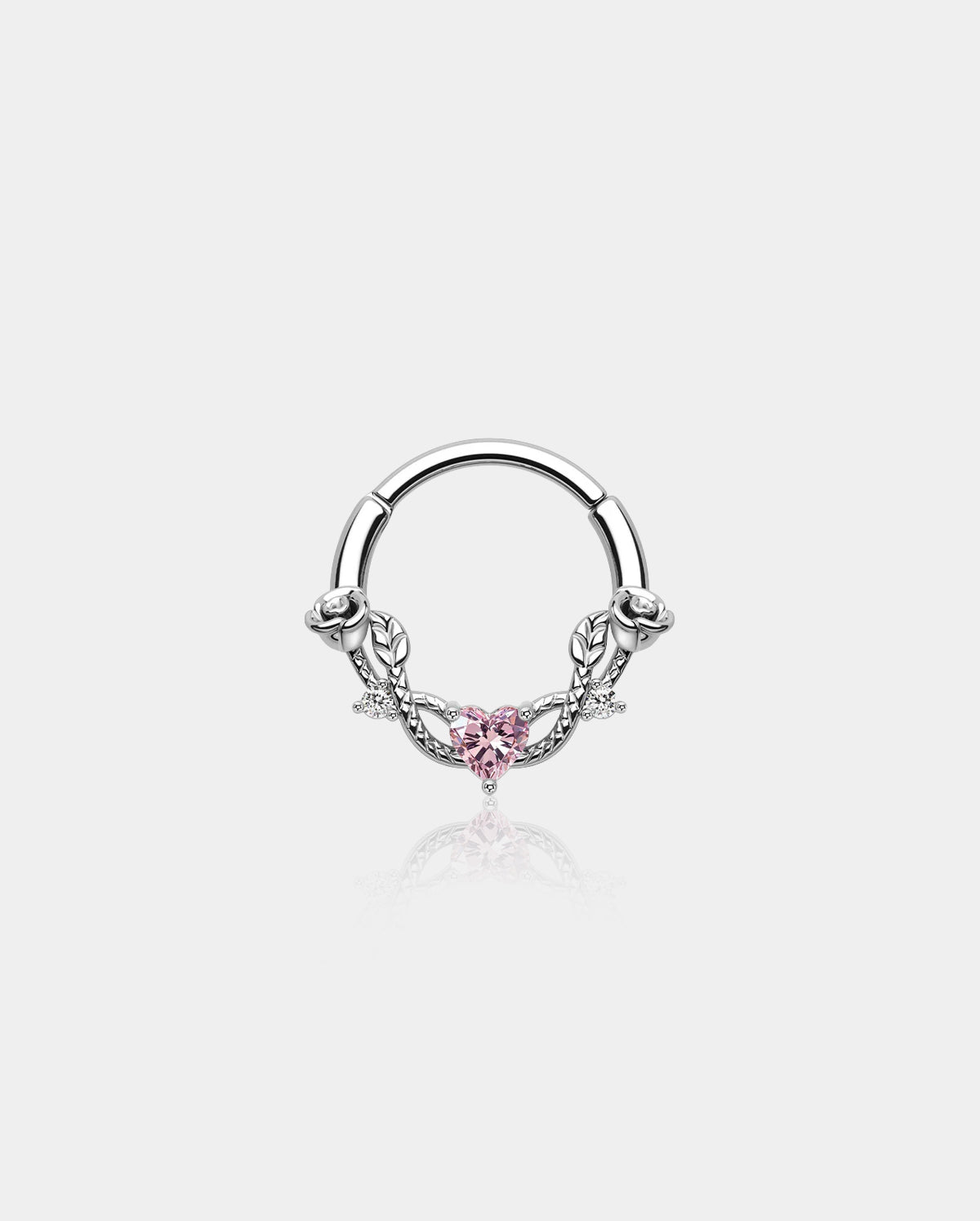 Rose Heart Hinged Segment Septum Ring