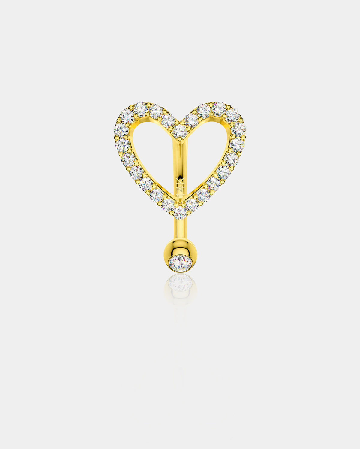 heart top mount belly ring