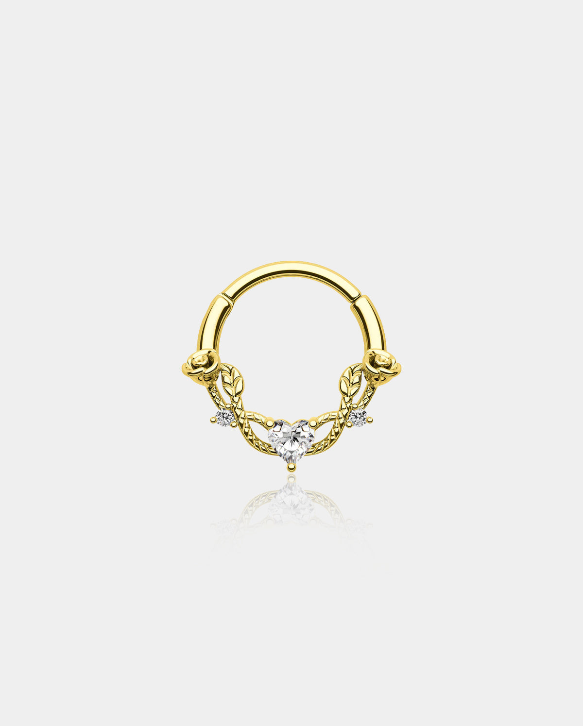 Rose Heart Hinged Segment Septum Ring