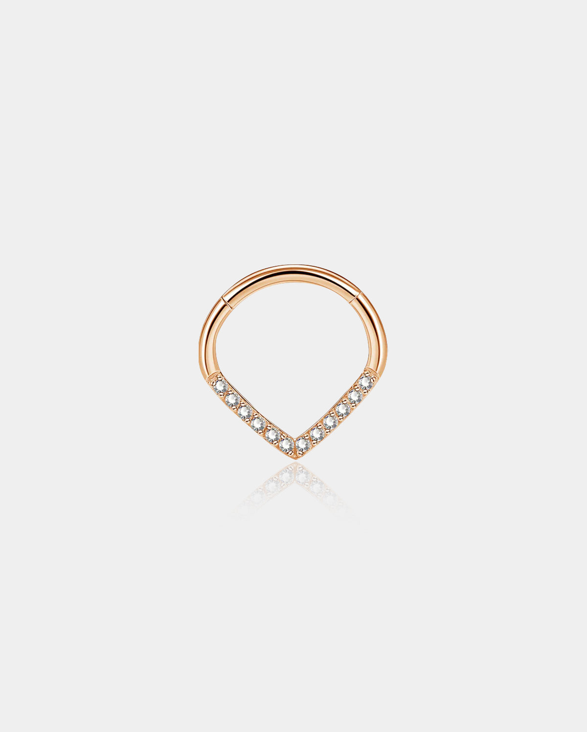 Clear CZ Triangle Septum Ring