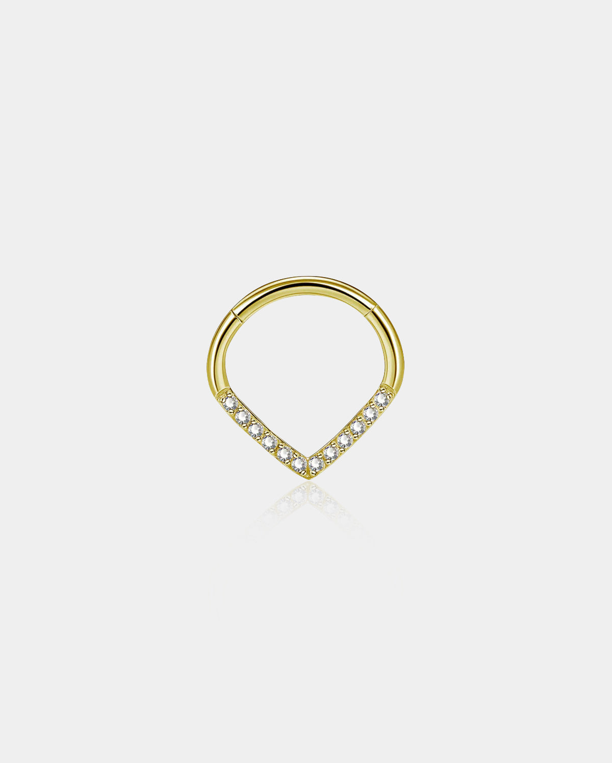 Clear CZ Vshape Septum Ring