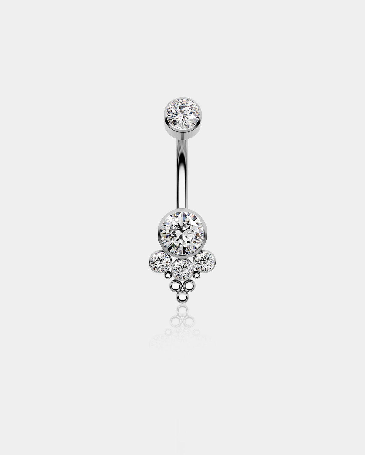 CZ Internally Threaded Titanium Belly Ring