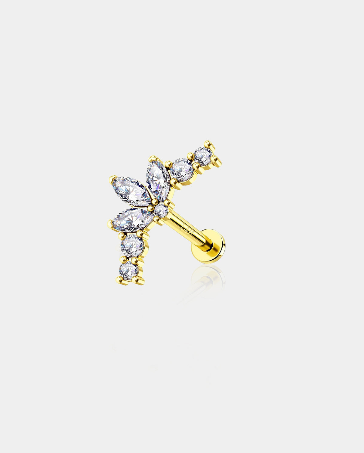 solid gold cartilage stud