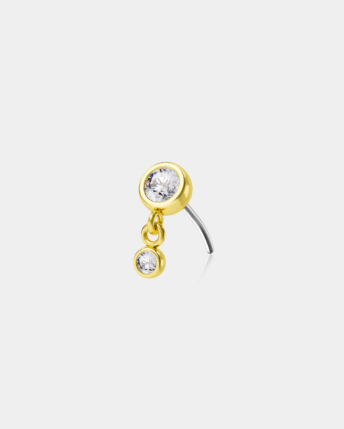 14k gold  dangle nose stud