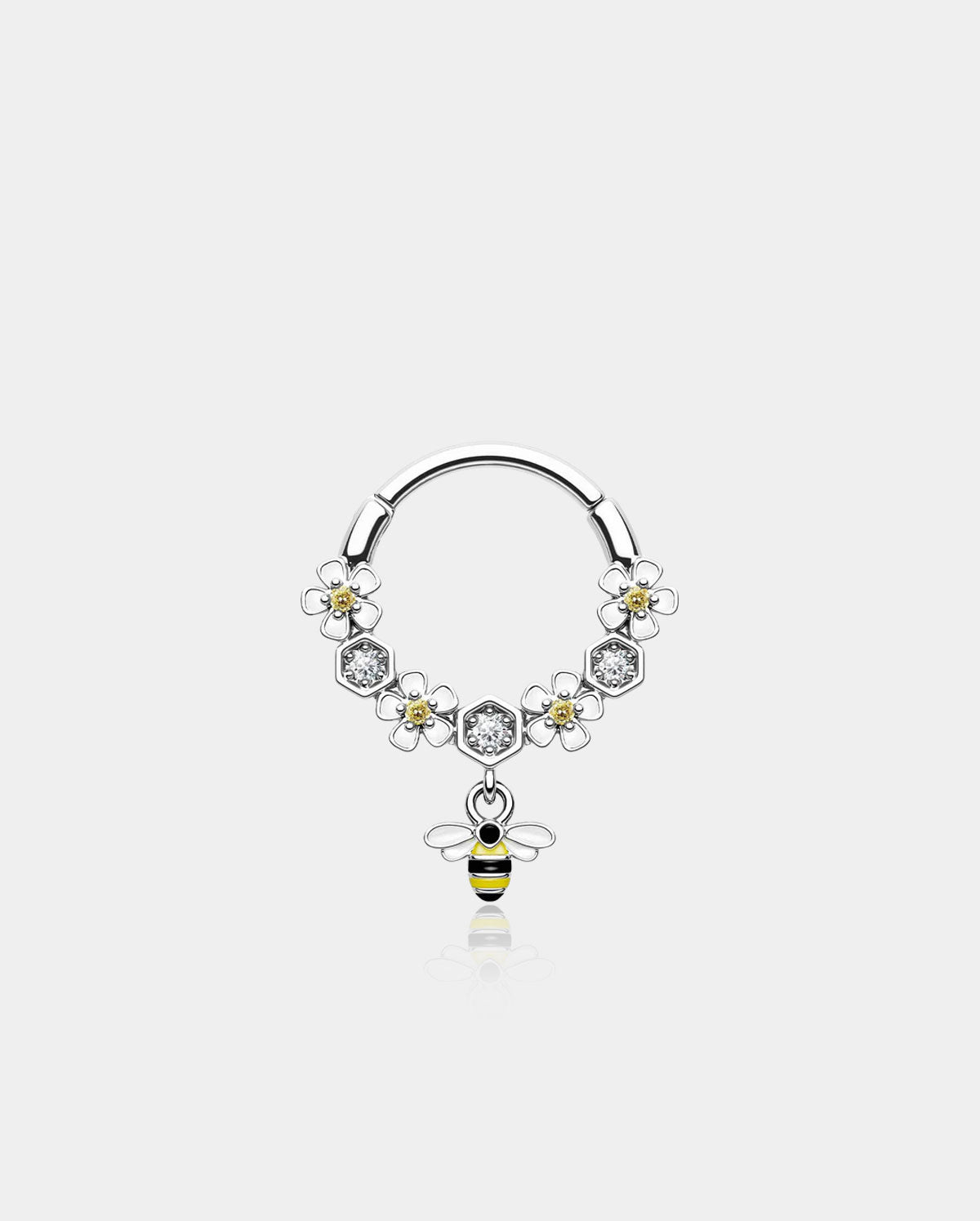oufer flower and bee septum ring
