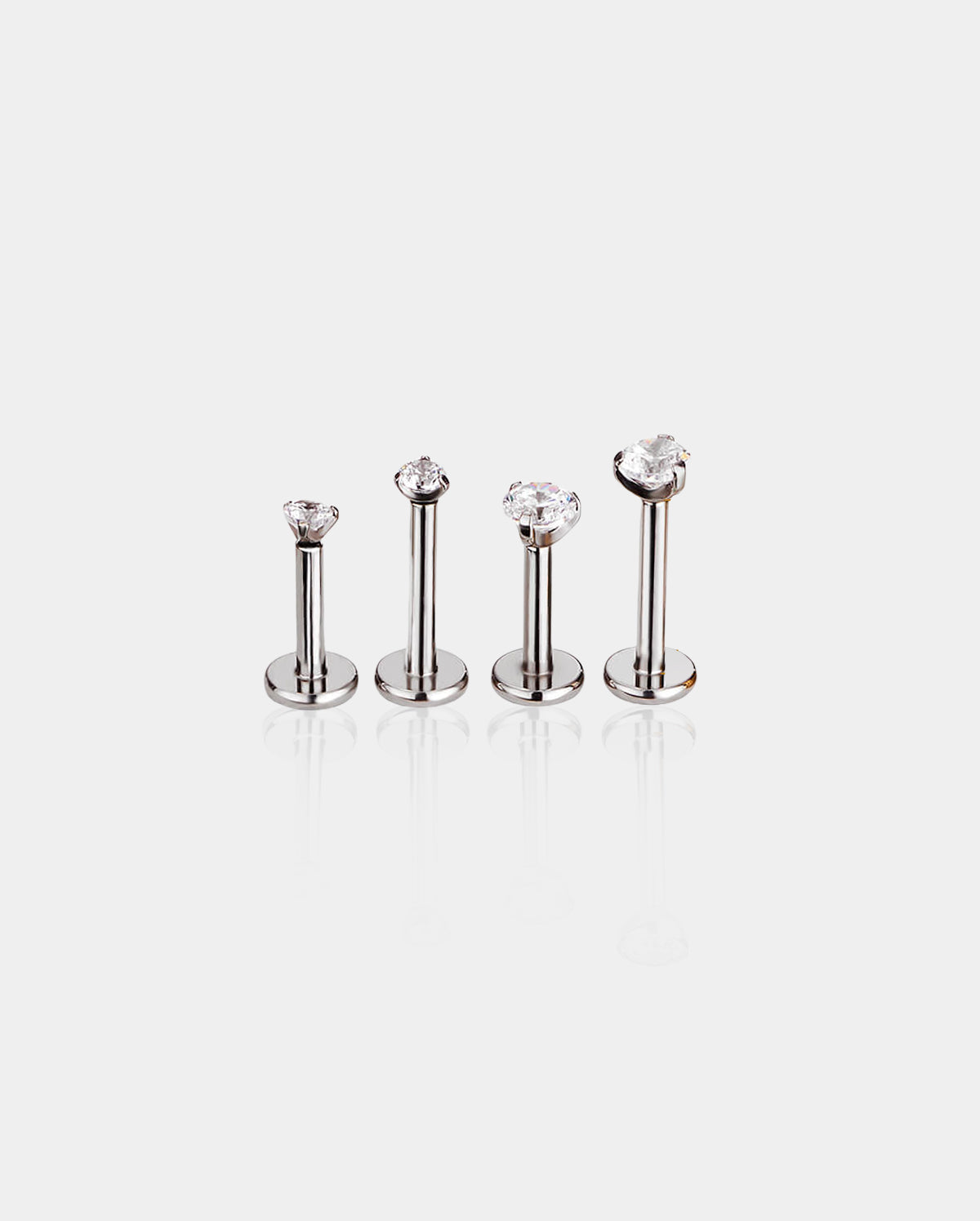CZ Threadless Push Pin Titanium Helix Stud