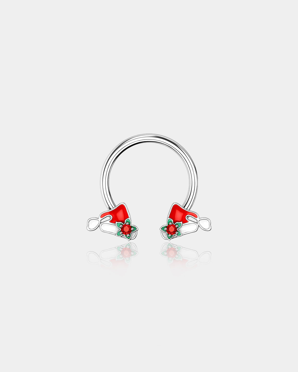 Christmas 16g septum horseshoe
