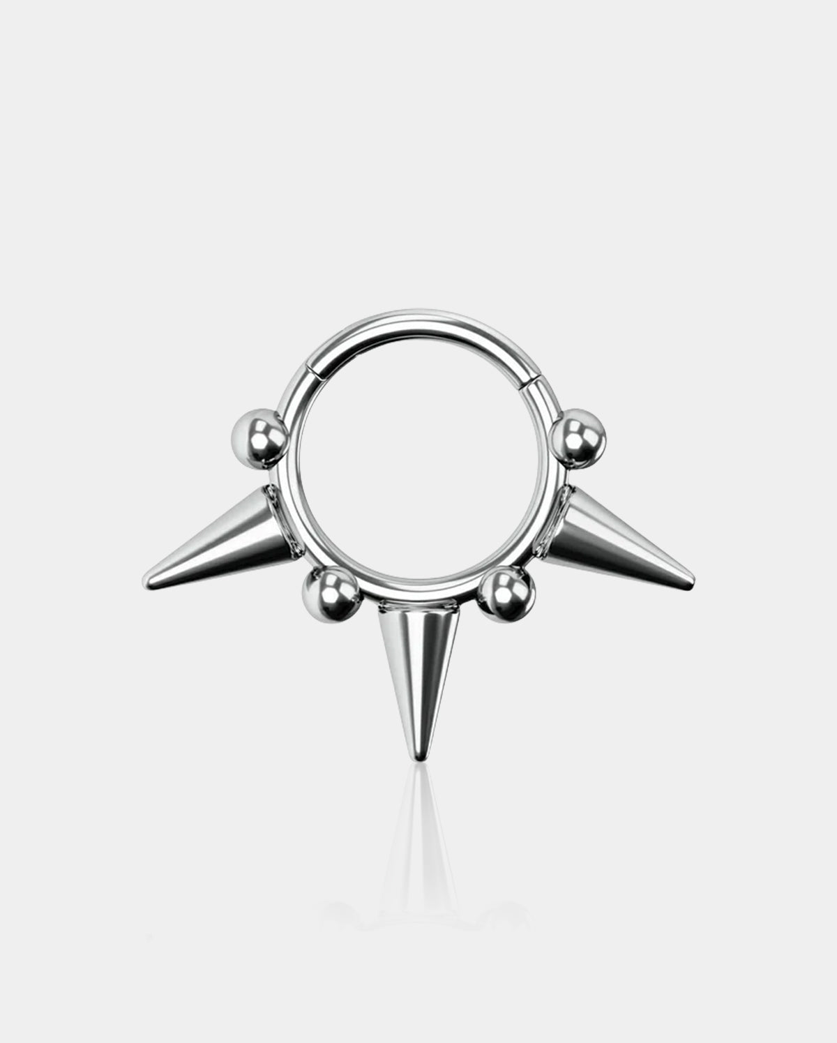 Triple Spikes Clicker Titanium Septum Hoop Ring