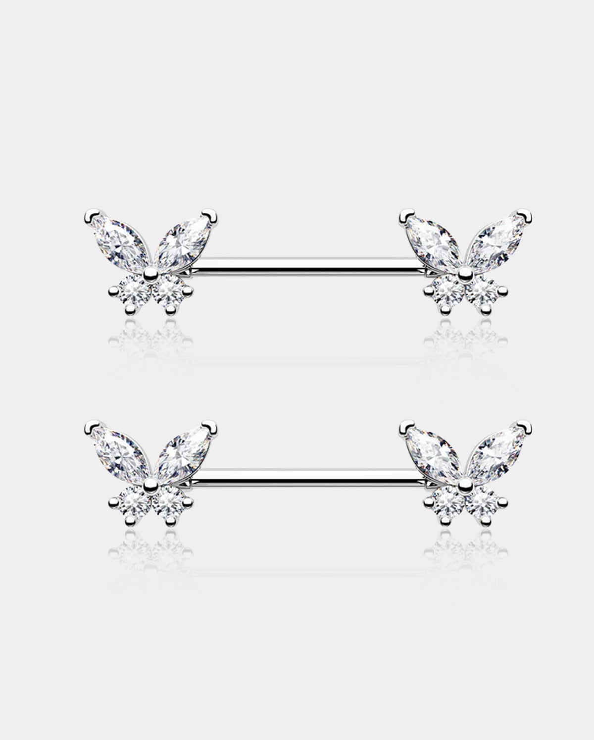 Butterfly Gems Nipple Barbell Pair