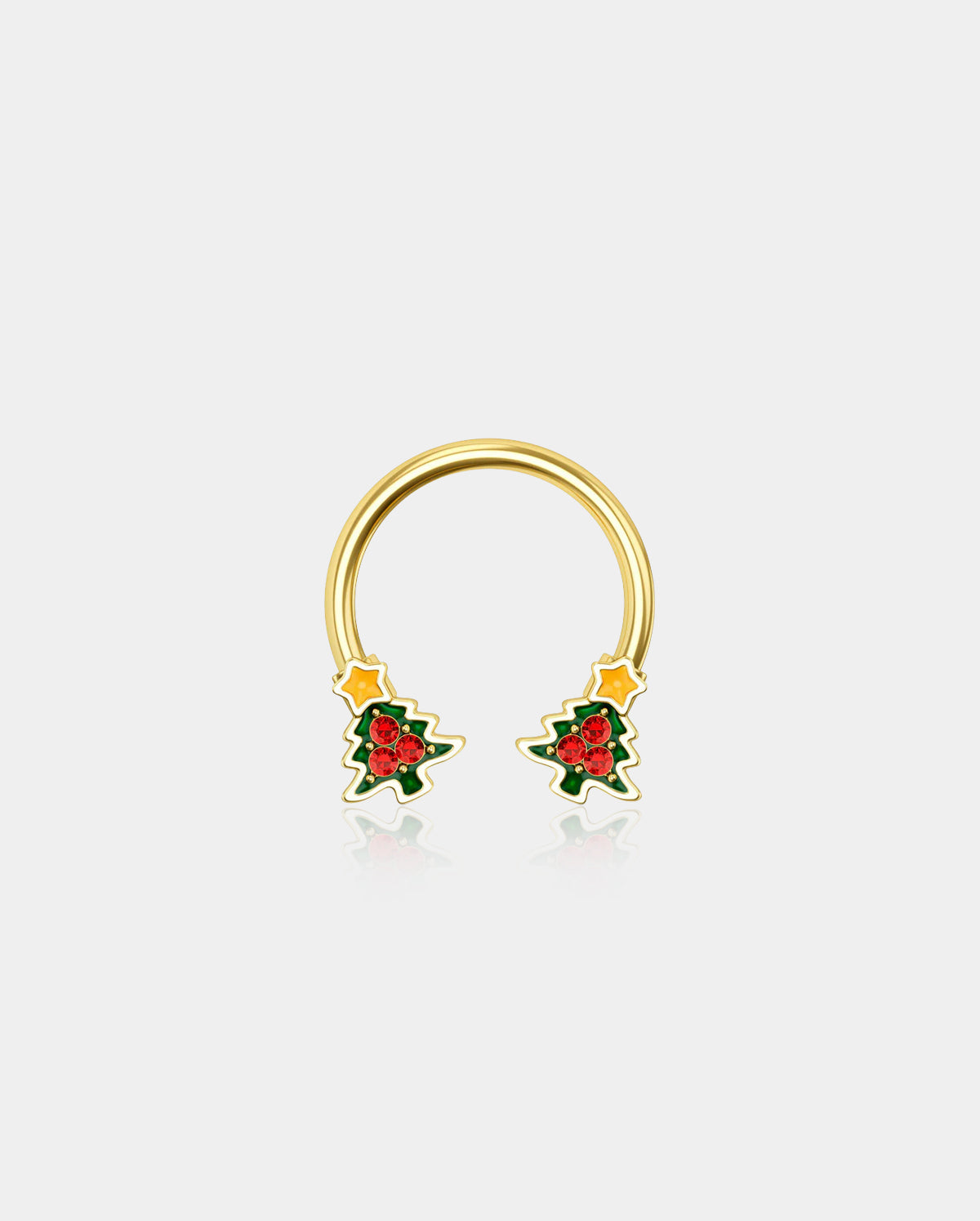 Christmas colored septum rings