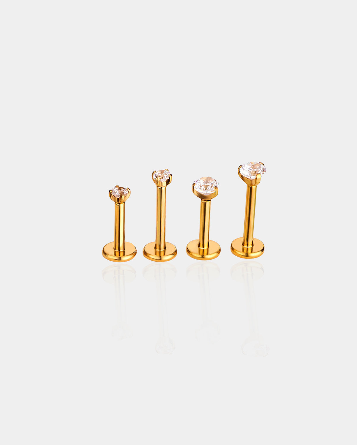 CZ Threadless Push Pin Titanium Helix Stud