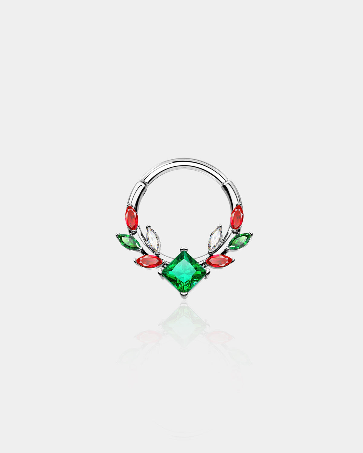 Christmas Gem Segment Septum Ring