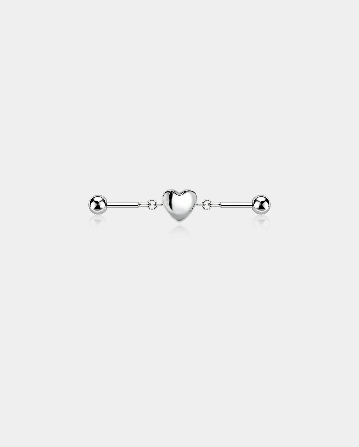 heart industrial piercing barbell