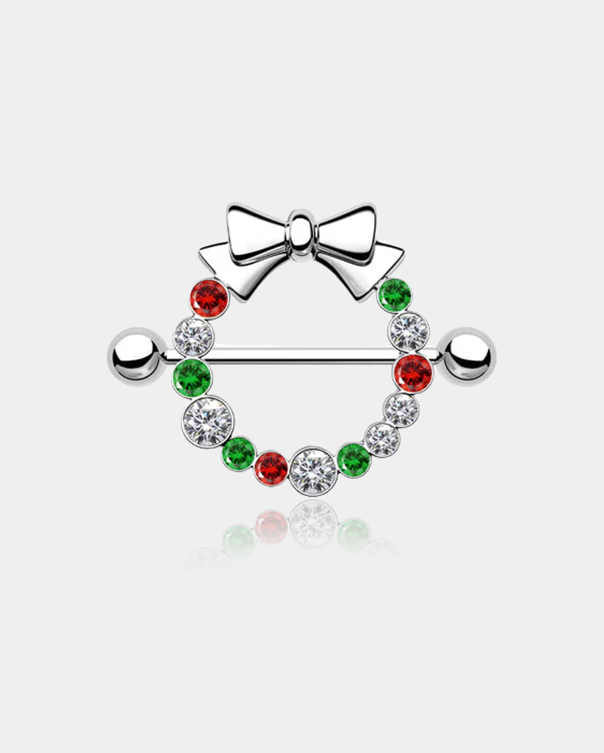 christmas wreath nipple rings