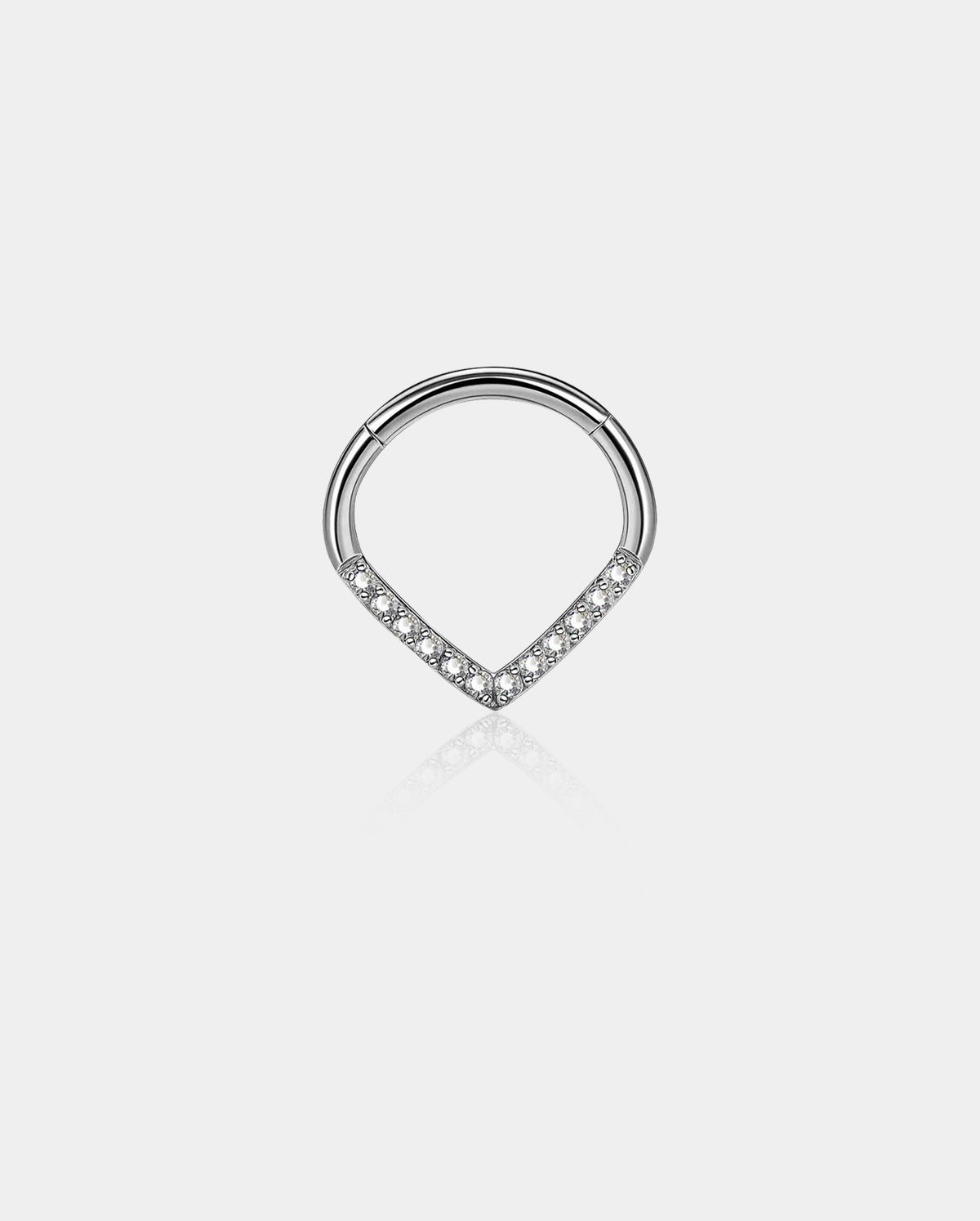 Clear CZ Triangle Septum Ring