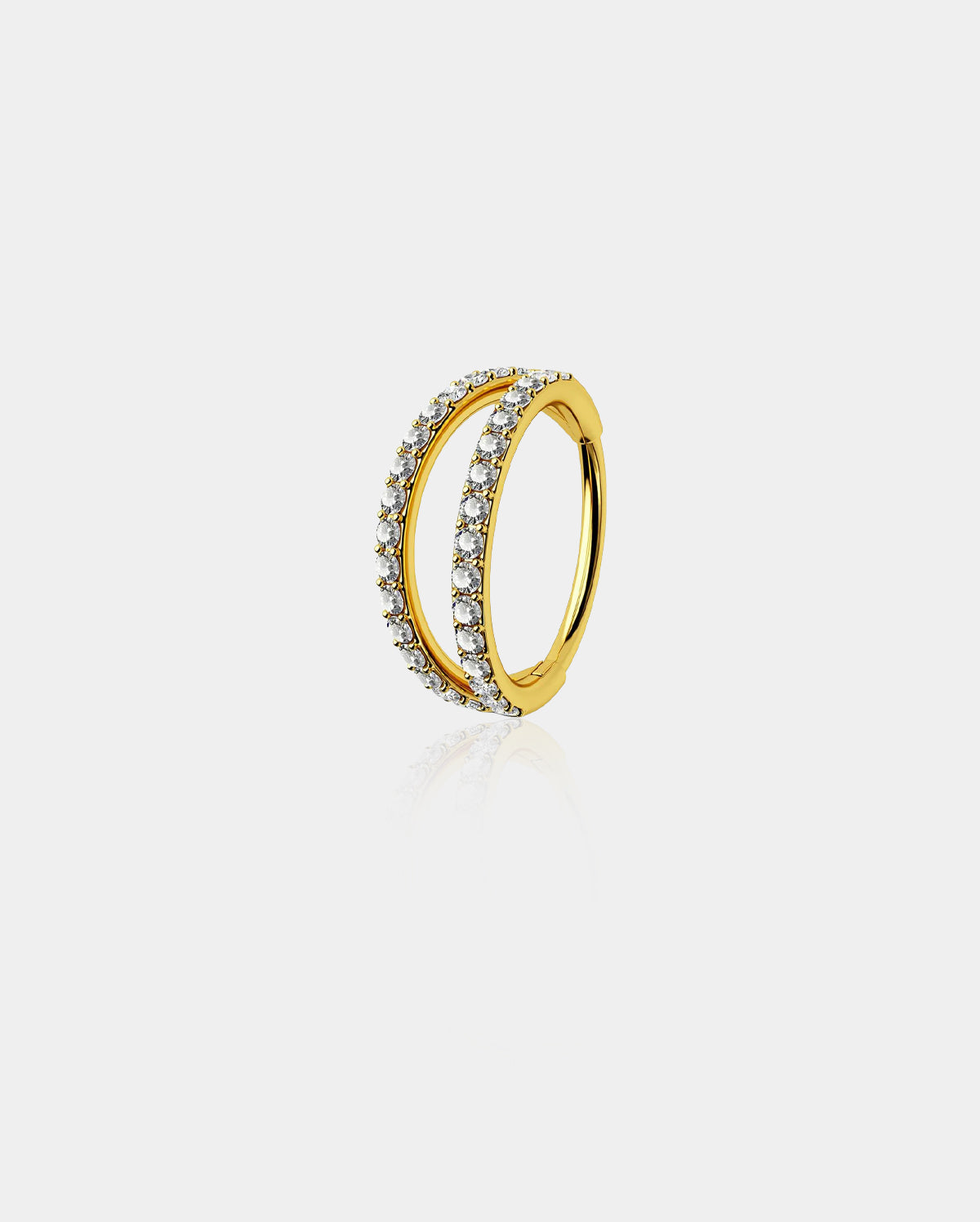 Double Hoop  CZ Titanium Nose Ring