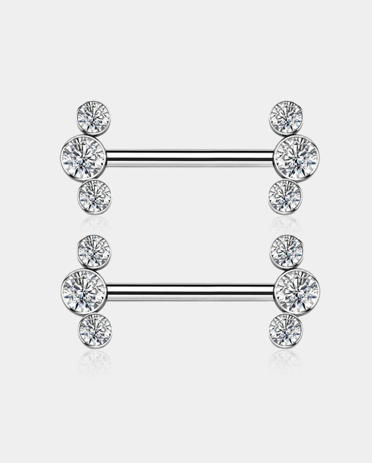 2Pcs Internally Threaded Titanium Nipple Barbell Pair