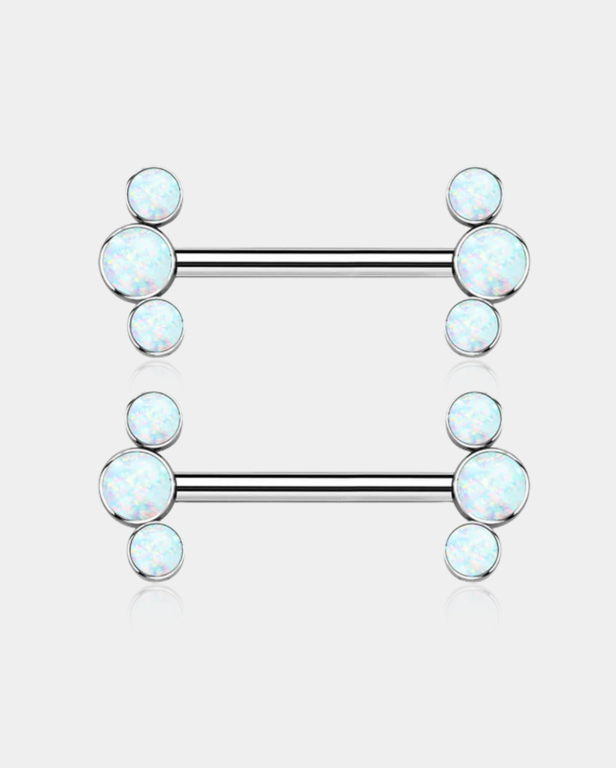 2Pcs Internally Threaded Titanium Nipple Barbell Pair