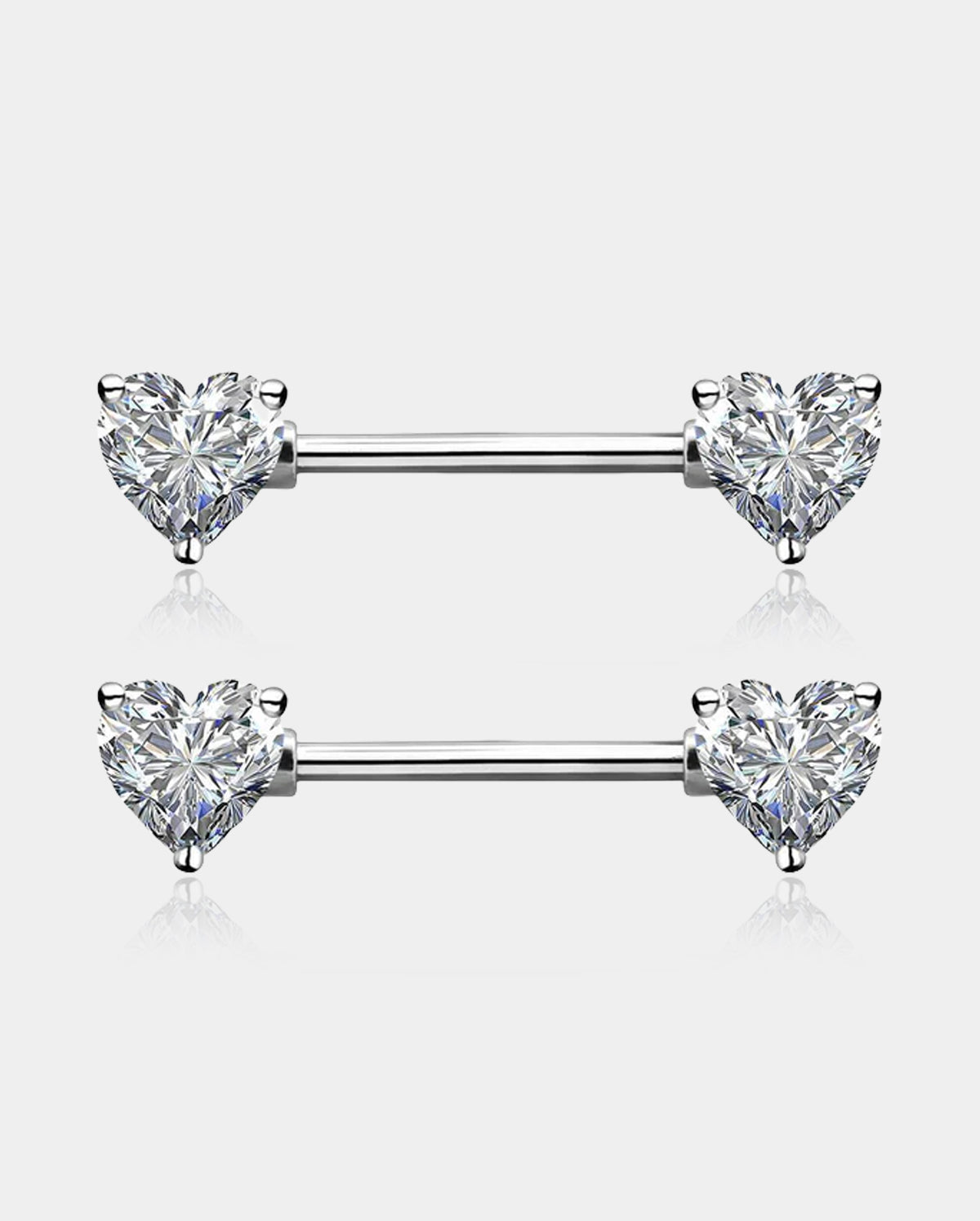 Heart  CZ Titanium Nipple Jewelry