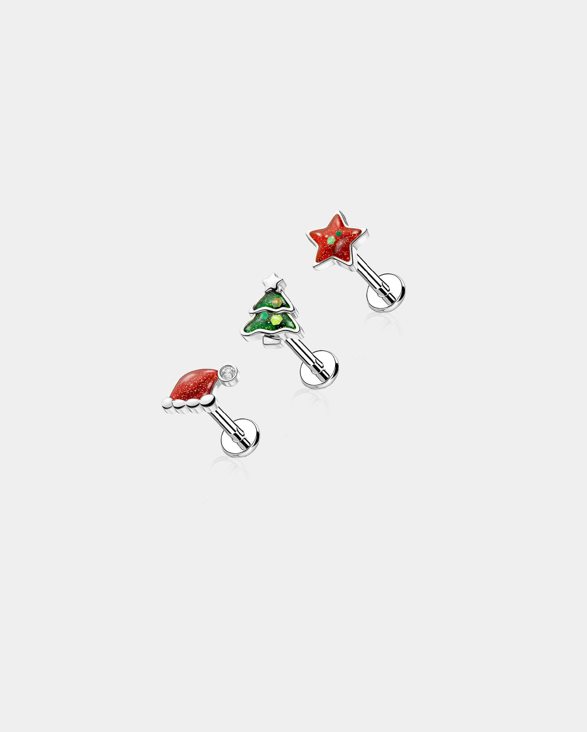 christmas cartilage earrings