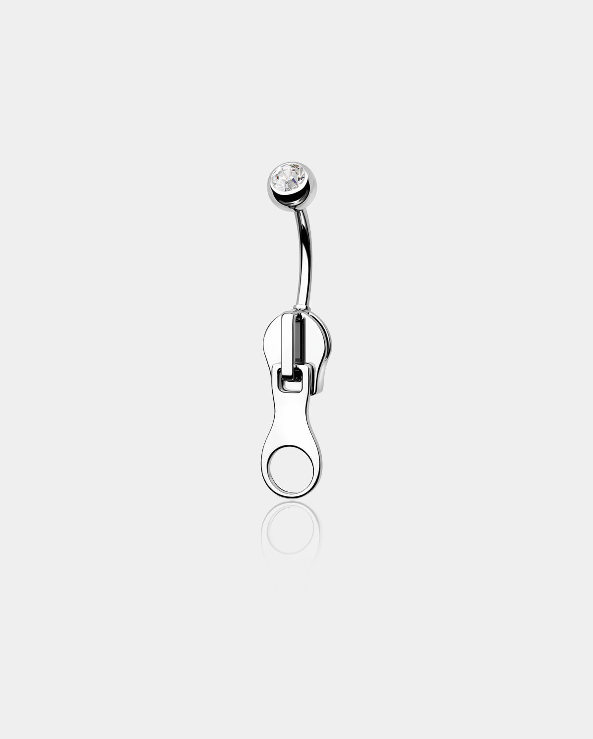 zipper belly button ring