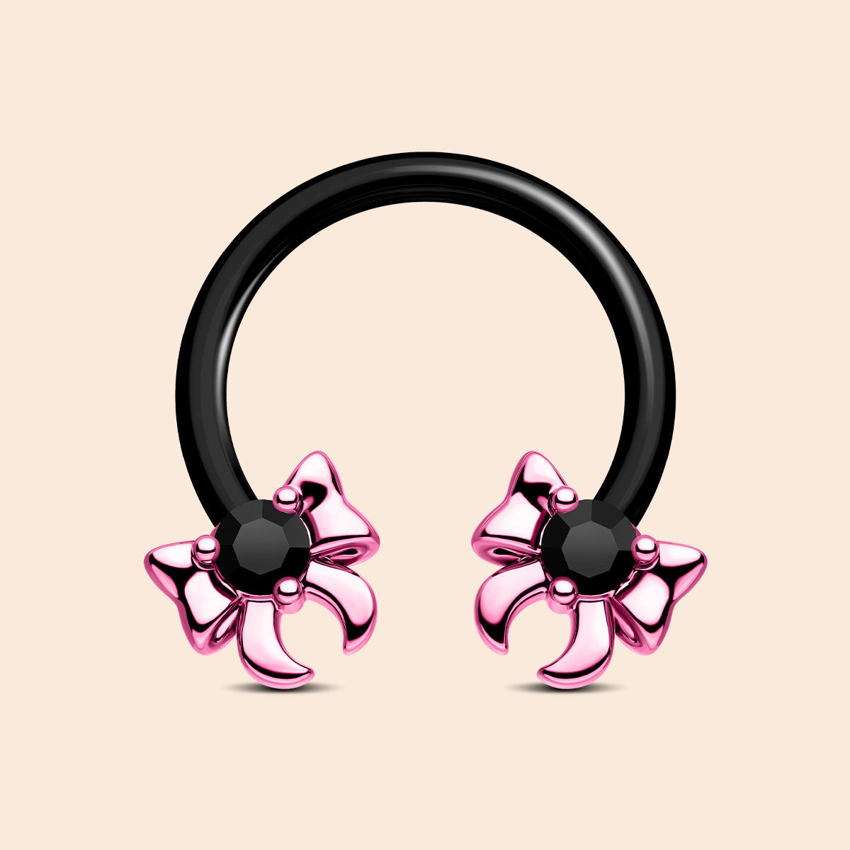 pink and black septum ring 