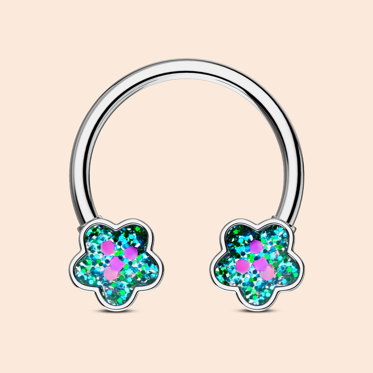 oufer glitter flower septum ring