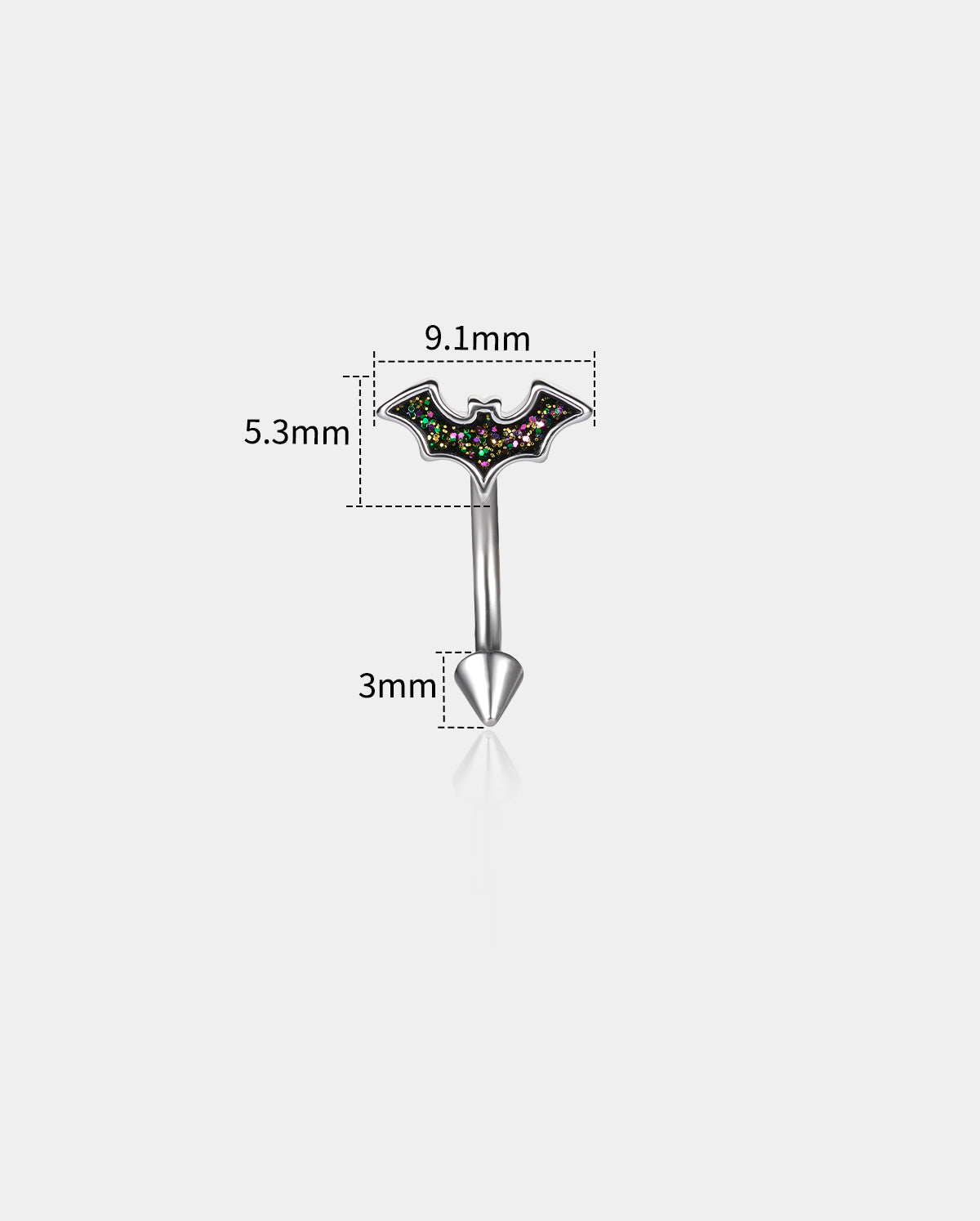 Bat Rook Eyebrow Piercing Curved Barbell