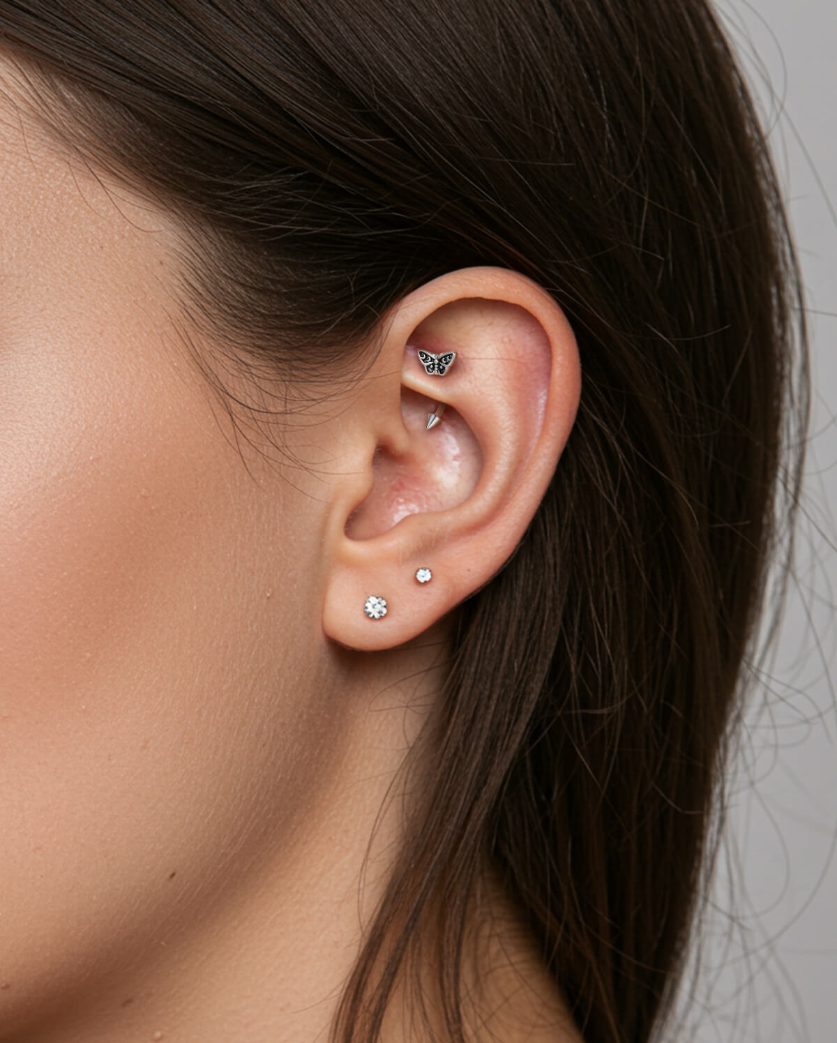 Moon Moth Rook Eyebrow Piercing
