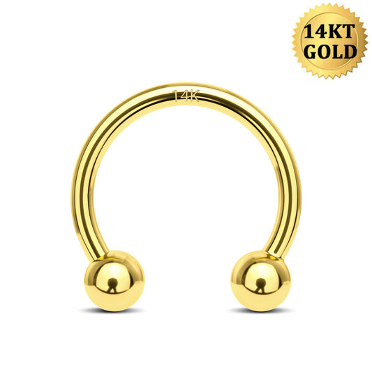 14k gold horseshoe septum ring